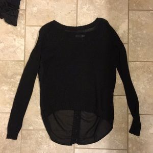 Black long sleeve with button back